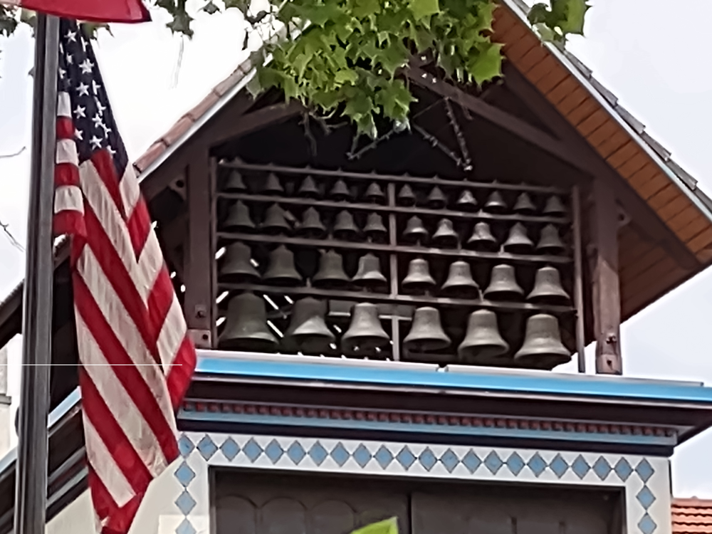 Closeup of the bells. They ring every 15 minutes