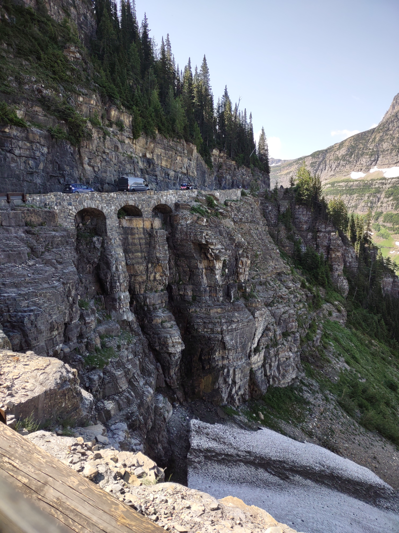 Going To The Sun Road. Reservations required and no vehicle longer that 25 feet.